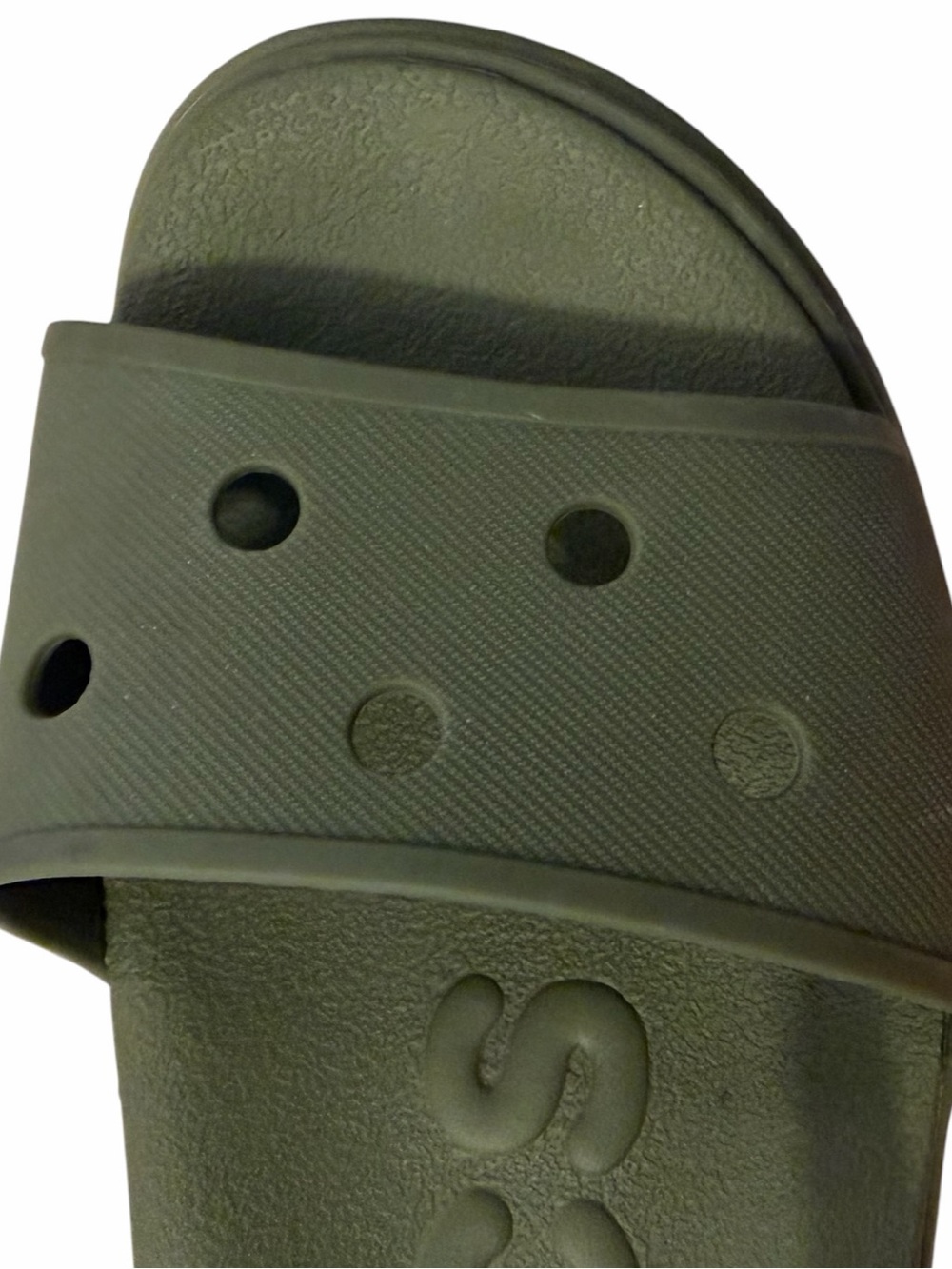 Crocs Womens Sz 9 Green Soho Y Strap Sandal Thick Platform Perforated Strap - Picture 6 of 11